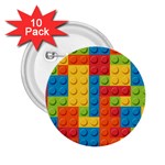 Lego Bricks, Colorful Dots Background 2.25  Buttons (10 pack) 