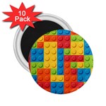 Lego Bricks, Colorful Dots Background 2.25  Magnets (10 pack) 