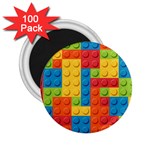 Lego Bricks, Colorful Dots Background 2.25  Magnets (100 pack) 