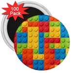 Lego Bricks, Colorful Dots Background 3  Magnets (100 pack)