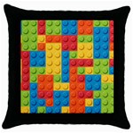 Lego Bricks, Colorful Dots Background Throw Pillow Case (Black)