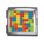 Lego Bricks, Colorful Dots Background Mega Link Italian Charm (18mm)