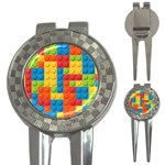 Lego Bricks, Colorful Dots Background 3-in-1 Golf Divots