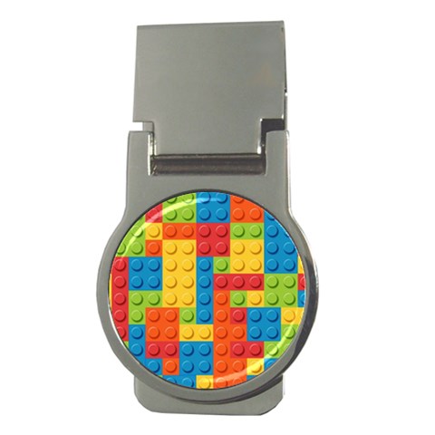 Lego Bricks, Colorful Dots Background Money Clips (Round)  from ArtsNow.com Front