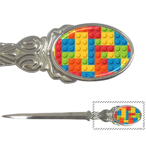 Lego Bricks, Colorful Dots Background Letter Opener from ArtsNow.com Front