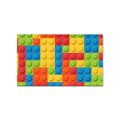 Lego Bricks, Colorful Dots Background Sticker (Rectangular) from ArtsNow.com Front