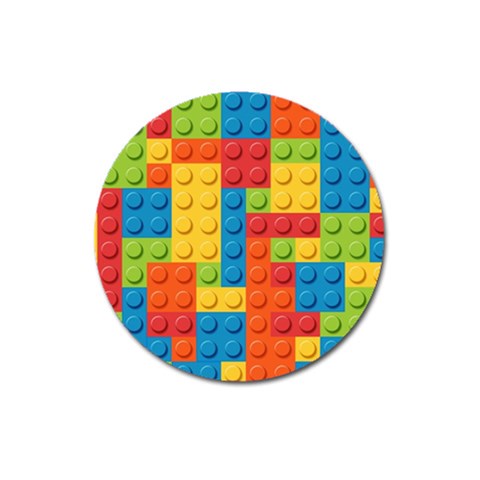 Lego Bricks, Colorful Dots Background Magnet 3  (Round) from ArtsNow.com Front