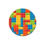 Lego Bricks, Colorful Dots Background Magnet 3  (Round)