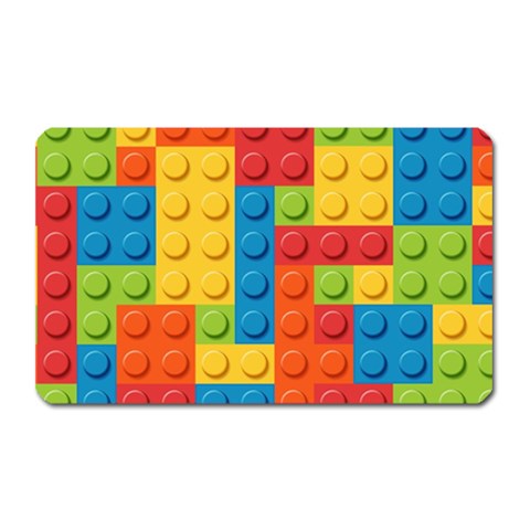 Lego Bricks, Colorful Dots Background Magnet (Rectangular) from ArtsNow.com Front