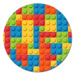 Lego Bricks, Colorful Dots Background Magnet 5  (Round)