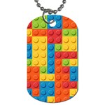 Lego Bricks, Colorful Dots Background Dog Tag (One Side)