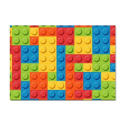 Lego Bricks, Colorful Dots Background Sticker A4 (100 pack) from ArtsNow.com Front