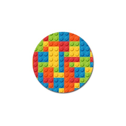 Lego Bricks, Colorful Dots Background Golf Ball Marker from ArtsNow.com Front