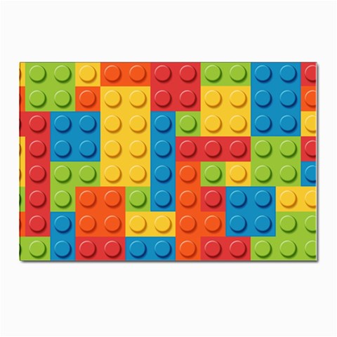 Lego Bricks, Colorful Dots Background Postcards 5  x 7  (Pkg of 10) from ArtsNow.com Front