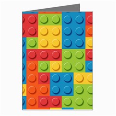 Lego Bricks, Colorful Dots Background Greeting Card from ArtsNow.com Left