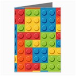 Lego Bricks, Colorful Dots Background Greeting Card