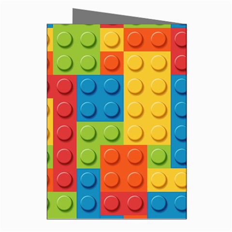 Lego Bricks, Colorful Dots Background Greeting Cards (Pkg of 8) from ArtsNow.com Right