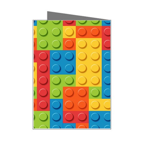 Lego Bricks, Colorful Dots Background Mini Greeting Card from ArtsNow.com Right