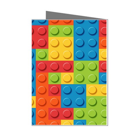 Lego Bricks, Colorful Dots Background Mini Greeting Cards (Pkg of 8) from ArtsNow.com Left