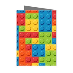 Lego Bricks, Colorful Dots Background Mini Greeting Cards (Pkg of 8) from ArtsNow.com Left