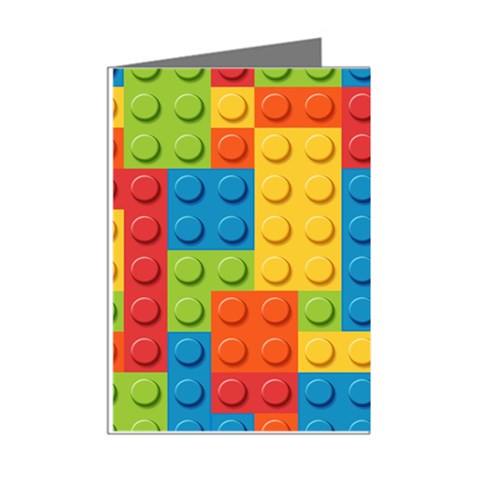 Lego Bricks, Colorful Dots Background Mini Greeting Cards (Pkg of 8) from ArtsNow.com Right