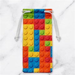 Lego Bricks, Colorful Dots Background Jewelry Bag from ArtsNow.com Front