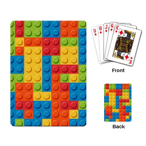 Lego Bricks, Colorful Dots Background Playing Cards Single Design (Rectangle) from ArtsNow.com Back