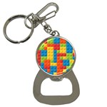 Lego Bricks, Colorful Dots Background Bottle Opener Key Chain