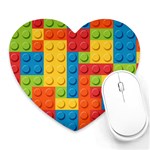 Lego Bricks, Colorful Dots Background Heart Mousepad