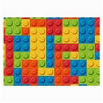 Lego Bricks, Colorful Dots Background Large Glasses Cloth