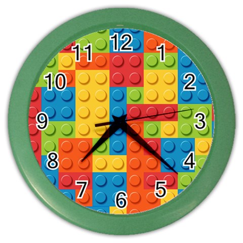 Lego Bricks, Colorful Dots Background Color Wall Clock from ArtsNow.com Front