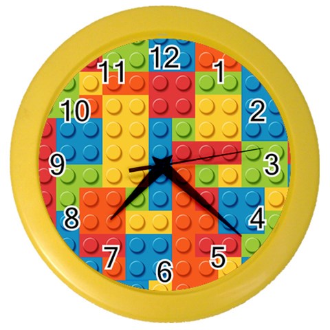 Lego Bricks, Colorful Dots Background Color Wall Clock from ArtsNow.com Front