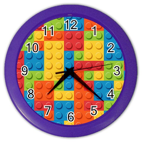 Lego Bricks, Colorful Dots Background Color Wall Clock from ArtsNow.com Front