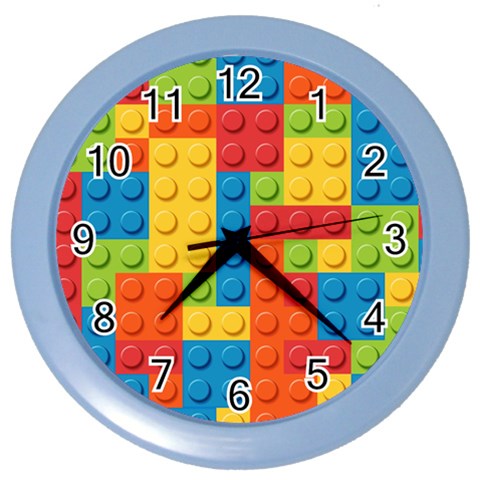 Lego Bricks, Colorful Dots Background Color Wall Clock from ArtsNow.com Front