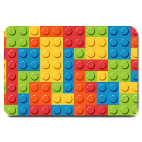 Lego Bricks, Colorful Dots Background Large Doormat from ArtsNow.com 30 x20  Door Mat