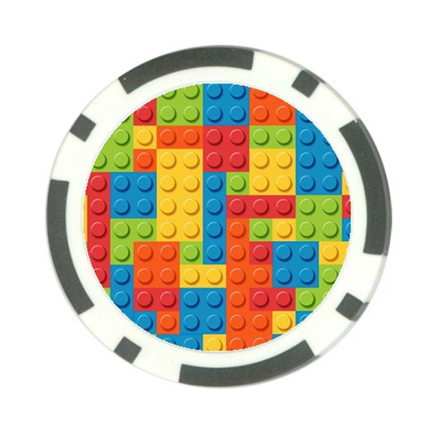 Lego Bricks, Colorful Dots Background Poker Chip Card Guard from ArtsNow.com Front