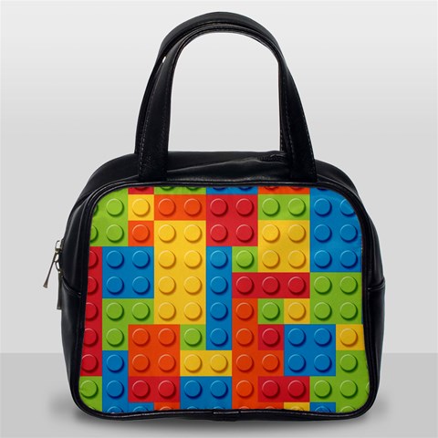 Lego Bricks, Colorful Dots Background Classic Handbag (One Side) from ArtsNow.com Front