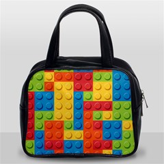 Lego Bricks, Colorful Dots Background Classic Handbag (Two Sides) from ArtsNow.com Front