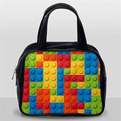 Lego Bricks, Colorful Dots Background Classic Handbag (Two Sides) from ArtsNow.com Back