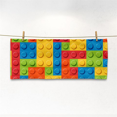 Lego Bricks, Colorful Dots Background Hand Towel from ArtsNow.com Front