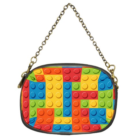 Lego Bricks, Colorful Dots Background Chain Purse (One Side) from ArtsNow.com Front