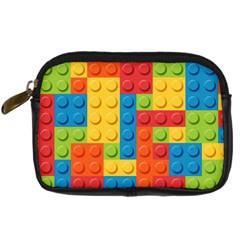 Lego Bricks, Colorful Dots Background Digital Camera Leather Case from ArtsNow.com Front