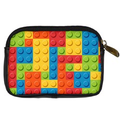 Lego Bricks, Colorful Dots Background Digital Camera Leather Case from ArtsNow.com Back