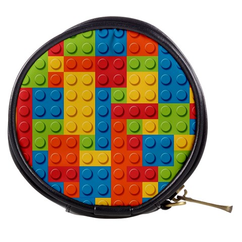 Lego Bricks, Colorful Dots Background Mini Makeup Bag from ArtsNow.com Front