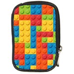 Lego Bricks, Colorful Dots Background Compact Camera Leather Case