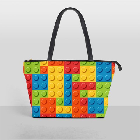 Lego Bricks, Colorful Dots Background Classic Shoulder Handbag from ArtsNow.com Front