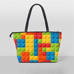 Lego Bricks, Colorful Dots Background Classic Shoulder Handbag from ArtsNow.com Back