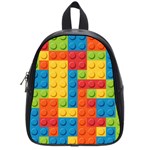 Lego Bricks, Colorful Dots Background School Bag (Small)