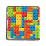 Lego Bricks, Colorful Dots Background Memory Card Reader (Square 5 Slot)