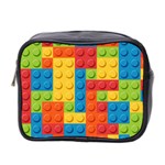 Lego Bricks, Colorful Dots Background Mini Toiletries Bag (Two Sides)